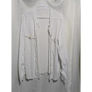 Women's White Casual Shirt 2XL